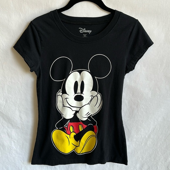 Disney black Mickey Mouse coming and going tee, size M - Picture 1 of 8